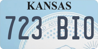 KS license plate 723BIO