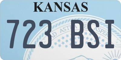 KS license plate 723BSI