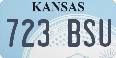 KS license plate 723BSU