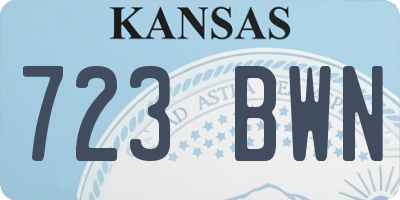 KS license plate 723BWN