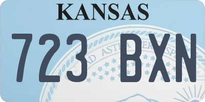KS license plate 723BXN