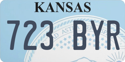 KS license plate 723BYR