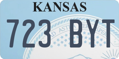 KS license plate 723BYT