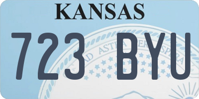 KS license plate 723BYU