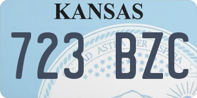 KS license plate 723BZC