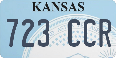 KS license plate 723CCR