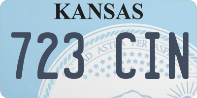 KS license plate 723CIN
