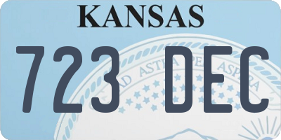 KS license plate 723DEC