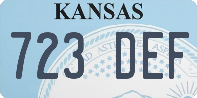KS license plate 723DEF