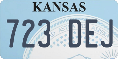 KS license plate 723DEJ