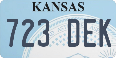 KS license plate 723DEK