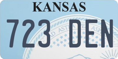 KS license plate 723DEN