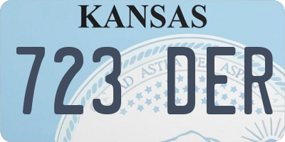 KS license plate 723DER