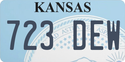 KS license plate 723DEW