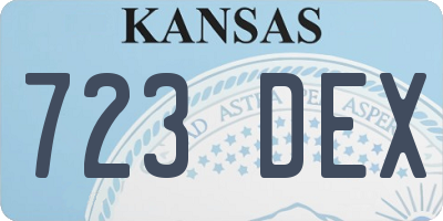 KS license plate 723DEX