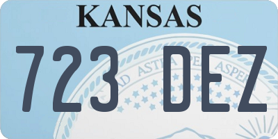KS license plate 723DEZ