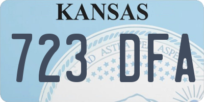 KS license plate 723DFA