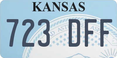 KS license plate 723DFF