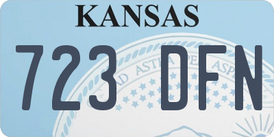 KS license plate 723DFN