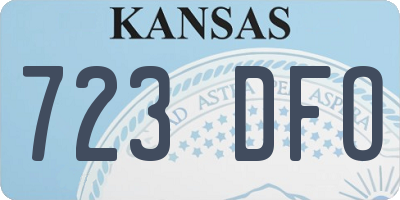 KS license plate 723DFO