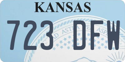 KS license plate 723DFW