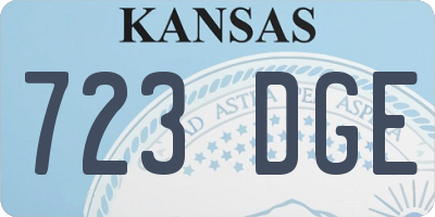 KS license plate 723DGE
