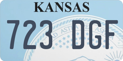 KS license plate 723DGF
