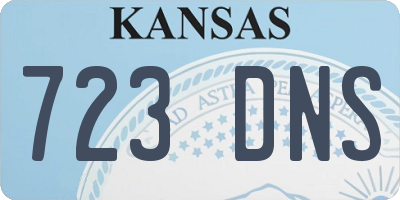 KS license plate 723DNS