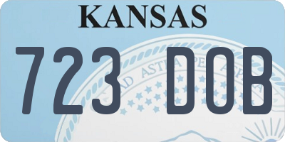KS license plate 723DOB