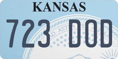 KS license plate 723DOD