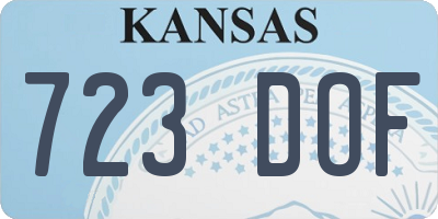 KS license plate 723DOF