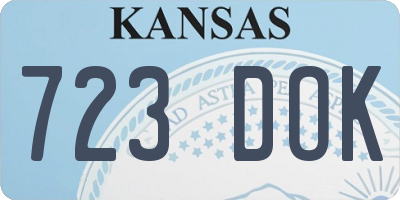 KS license plate 723DOK
