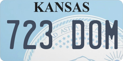 KS license plate 723DOM