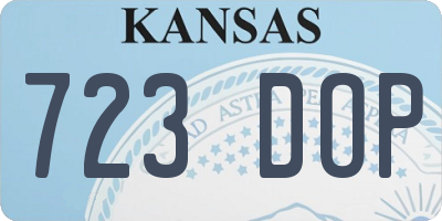 KS license plate 723DOP