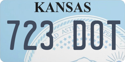 KS license plate 723DOT