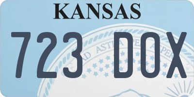 KS license plate 723DOX