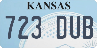 KS license plate 723DUB