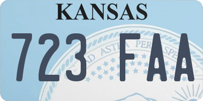KS license plate 723FAA