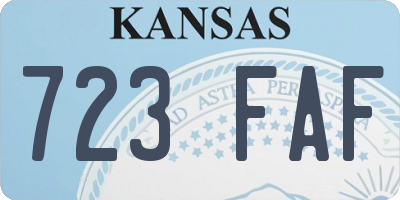 KS license plate 723FAF