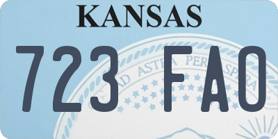 KS license plate 723FAO