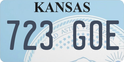 KS license plate 723GOE