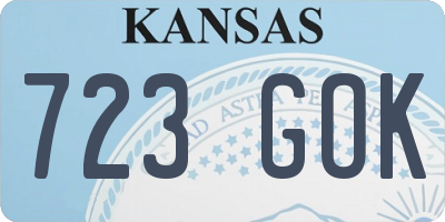 KS license plate 723GOK