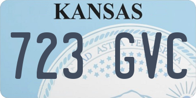 KS license plate 723GVC
