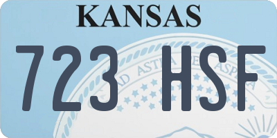 KS license plate 723HSF