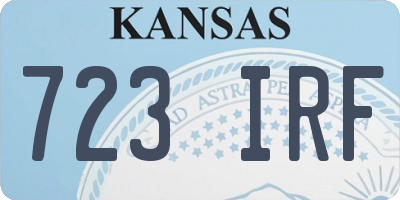 KS license plate 723IRF