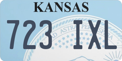 KS license plate 723IXL