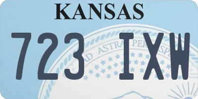KS license plate 723IXW