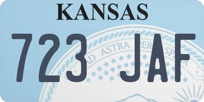 KS license plate 723JAF