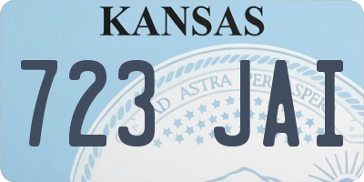 KS license plate 723JAI