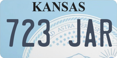 KS license plate 723JAR